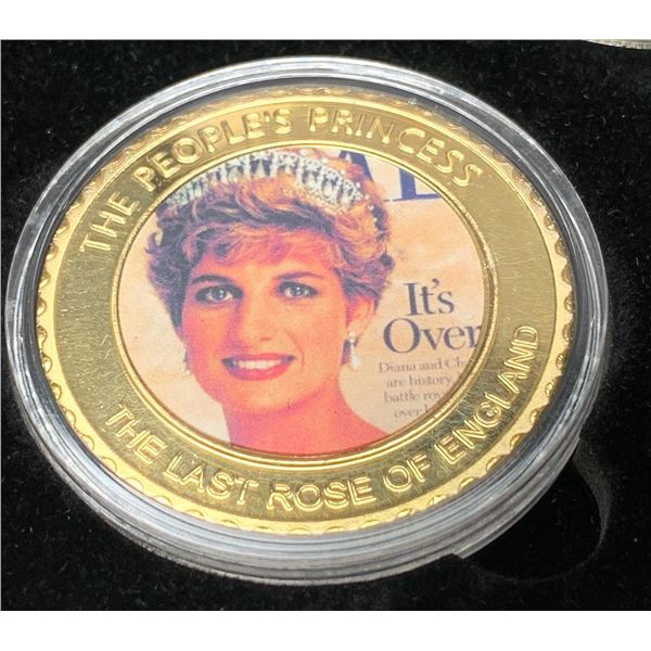 Lady Diana The People Princess 24K Gold Plated commemorative NEW Cased collector medallion "The Last