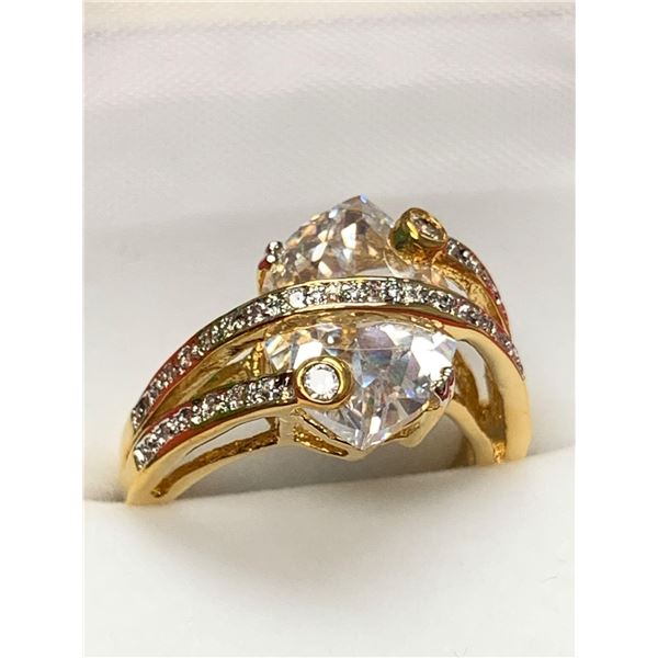 Ladies 14K GP 1.1 Carat Marquis Cut Solitaire Dress ring NEW in gift box size 7