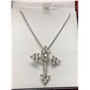Image 1 : Crystal Sapphire Sytle cross pendant with chain NEW in gift box