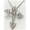 Image 2 : Crystal Sapphire Sytle cross pendant with chain NEW in gift box