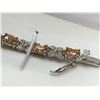 Image 2 : Ladies Ros'e Colored topaz and moissinite tennis bracelet NEW