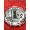 Image 1 : 25 Litecoins Crypto currency Silver cased marker medallion NEW