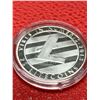 Image 2 : 25 Litecoins Crypto currency Silver cased marker medallion NEW