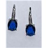 Image 1 : Blue Topaz Oval Cut 1.0 Carat Solitaires Ladies dangle earrings 14K GP