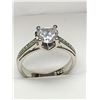 Image 1 : Silver Ladies 1.o Carat Brilliant Cut Solitaire with side stones engagement ring SIZE 7.5
