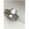 Image 2 : Silver Ladies 1.o Carat Brilliant Cut Solitaire with side stones engagement ring SIZE 7.5