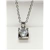 Image 1 : Solitaire Pendant & Chain set in 14K GP floating gemstone design