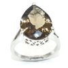 Image 2 : Silver Smokey Quartz(4.45ct) Rhodium Plated Ring (~weight 4.45g), Suggested Retail Value $400