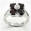 Image 1 : Silver Garnet Cz(4.05ct) Rhodium Plated Ring (~weight 4.05g), Suggested Retail Value $300
