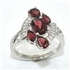 Image 2 : Silver Garnet Cz(3.95ct) Rhodium Plated Ring (~weight 3.95g), Suggested Retail Value $300