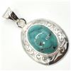 Image 2 : Silver Tibetan Turquoise(6.2ct) Pendant (~weight 6.2g), Suggested Retail Value $250
