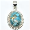 Image 1 : Silver Copper Muhave Turquoise (Reconstitued)(5.85ct) Pendant (~weight 5.85g), Suggested Retail Valu