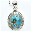 Image 4 : Silver Copper Muhave Turquoise (Reconstitued)(5.85ct) Pendant (~weight 5.85g), Suggested Retail Valu