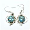 Image 1 : Silver Copper Muhave Turquoise (Reconstitued)(5.35ct) Earrings (~weight 5.35g), Suggested Retail Val