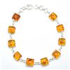 Image 1 : Silver Reconstitued Amber(6.7ct) Bracelet (~weight 6.7g), Suggested Retail Value $400