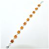 Image 3 : Silver Reconstitued Amber(6.7ct) Bracelet (~weight 6.7g), Suggested Retail Value $400