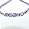 Image 2 : Silver Amethyst(5.3ct) Rhodium Plated Thread Bracelet Bracelet (~weight 5.3g), Suggested Retail Valu