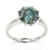 Image 1 : Silver Greenish Blue Moissanite ( Round 9.5 Mm)(2.45ct) Rhodium Plated Test And Looks Better Than Di
