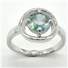 Image 1 : Silver Greenish Blue Moissanite (Round 7.5 Mm)(3.1ct) Rhodium Plated Test And Looks Better Than Diam
