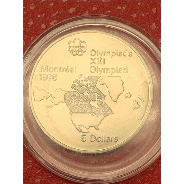 Canada Mint Issued 1976 Olympics $5.00 Silver Coin( 0.72 Troy Ounce) series 1 92.5% Pure Silver