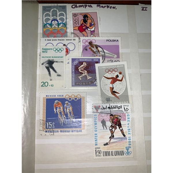 Collection of Olympic Stamps Various years lot of 9 1964, 68, 72, 76