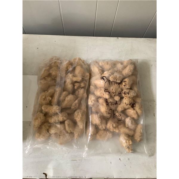 Bag of Frozen Pinty's Fully Cooked Wings (2 x 2.5kg)