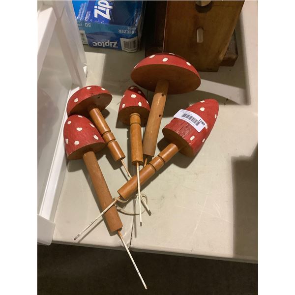 Wooden Mushroom Garden Decor