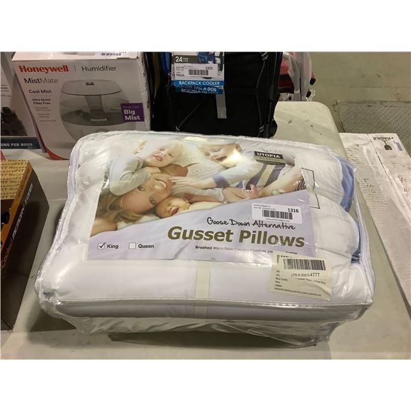 Utopia Bedding King Size Goose Down Alternative Gusset Pillow 2-Pack