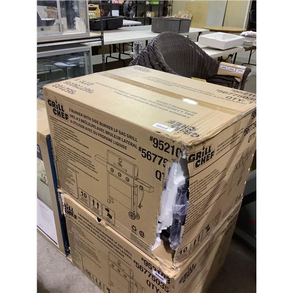 Grill Chef 3-Burner w/ Side Burner LP Gas Grill - Model: GCB371CSP