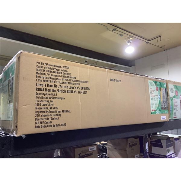 Holiday Living 4ft Pre-Lit Flocked Porch Tree