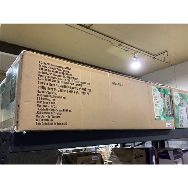 Holiday Living 4ft Pre-Lit Flocked Porch Tree