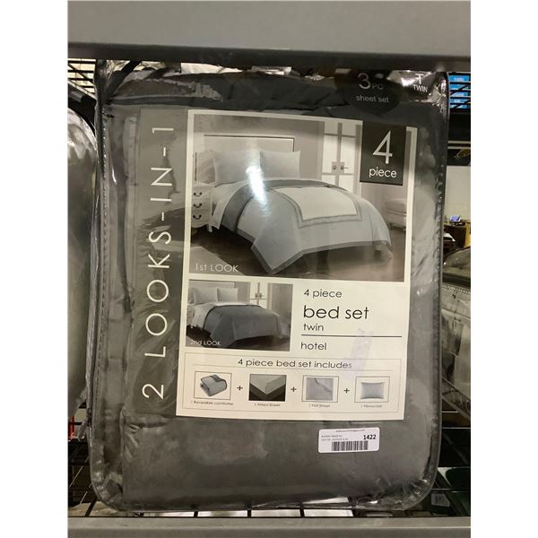 2-Looks-In-1 Twin Size 4-Piece Bed Set