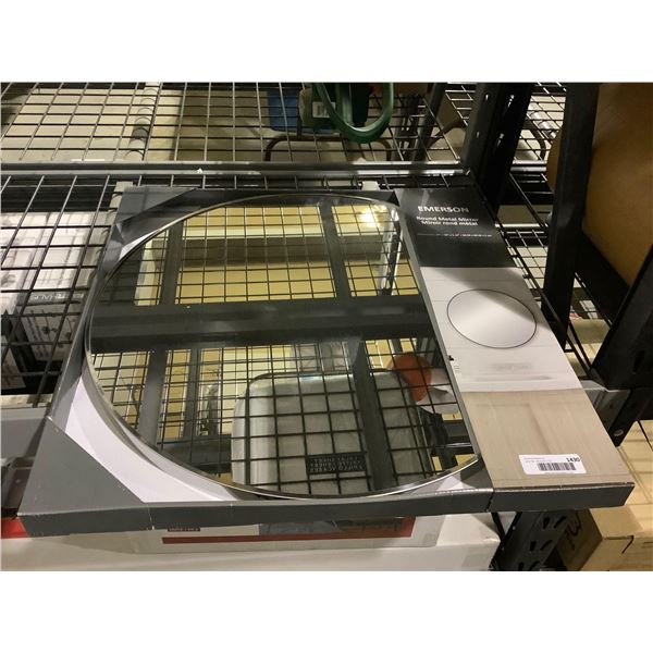 Emerson Round Metal Mirror - Chrome (24in x 24in)