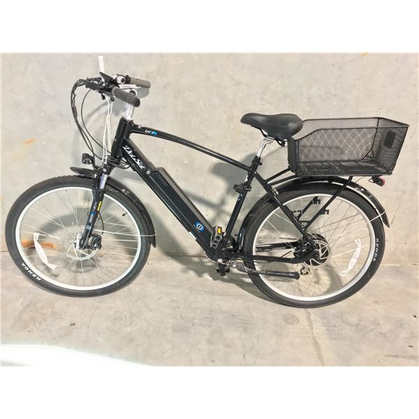 BLACK DELSOL LXI 1.0 8 SPEED, 21" FRAME, DISC BRAKES, FRONT SUSPENSION ELECTRIC BIKE - NO CHARGER