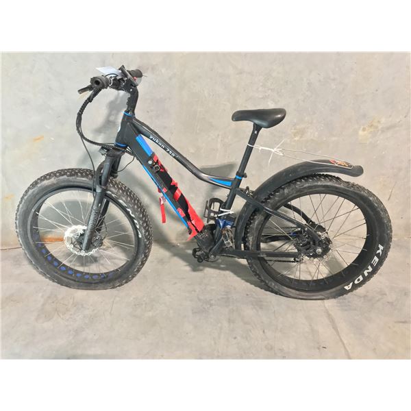 BLACK YUKON 750, 7 SPEED, 16" FRAME, DISC BRAKE, FRONT SUSPENSION ELECTRIC BIKE -