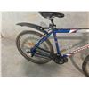 Image 3 : BLUE AND SILVER DEVINCI COYOTE 21 SPEED, 19" FRAME, FRONT SUSPENSION MOUNTAIN BIKE