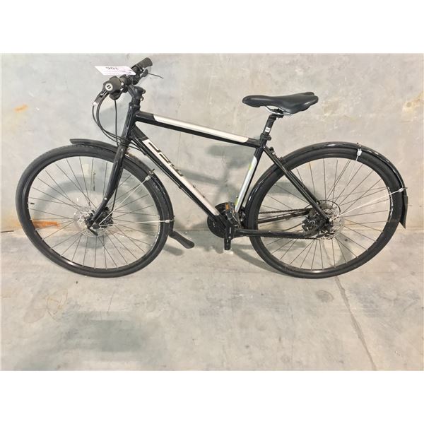 SILVER AND BLACK MEC 24 SPEED, 18  FRAME, DISC  BRAKES ROAD BIKE