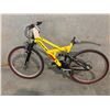 Image 1 : YELLOW MGX FULL SUSPENSION, 24 SPEED MOUNTAIN BIKE - NO SEAT