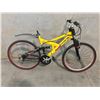 Image 2 : YELLOW MGX FULL SUSPENSION, 24 SPEED MOUNTAIN BIKE - NO SEAT