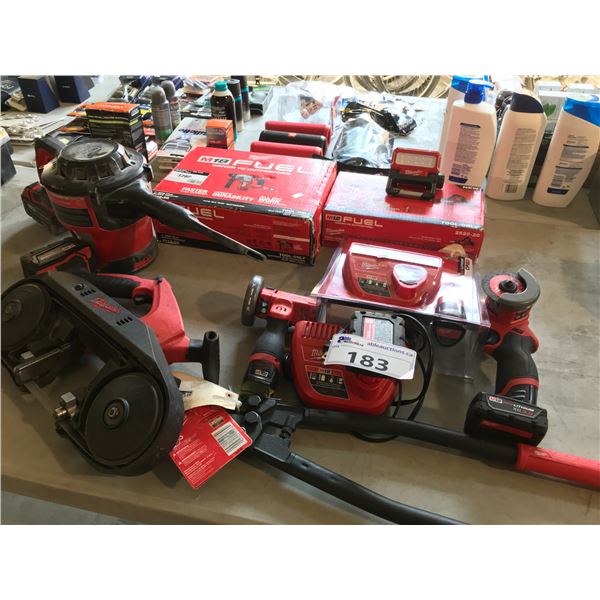 MILWAUKEE CORDLESS HAND TOOLS INCLUDING ROTARY HAMMER, COMPACT VACUUM, BANDSAW AND MORE