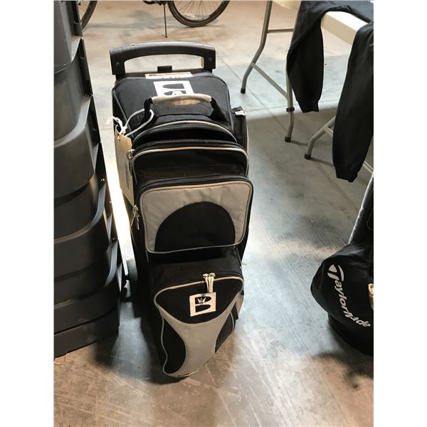 BLACK BRUNSWICK MOBILE BOWLING TOTE WITH 3 BOWLING BALLS