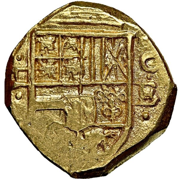 Cartagena, Colombia, cob 2 escudos, Philip IV, assayer E below mintmark C to right, NGC MS 62.