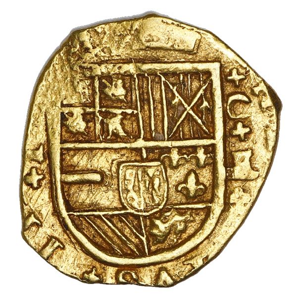 Cartagena, Colombia, cob 2 escudos, Philip IV, assayer E below mintmark C to right, NGC AU 58.