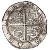 Image 2 : Seville, Spain, cob 8 reales, Philip II, assayer Gothic D at 4 o'clock outside tressure around cross