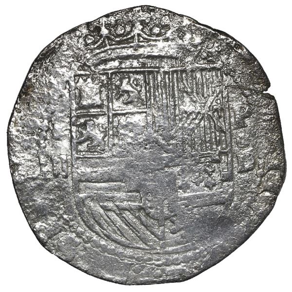 Lima, Peru, cob 2 reales, Philip II, assayer Diego de la Torre, *-ii to left, P-oD to right, Grade 1
