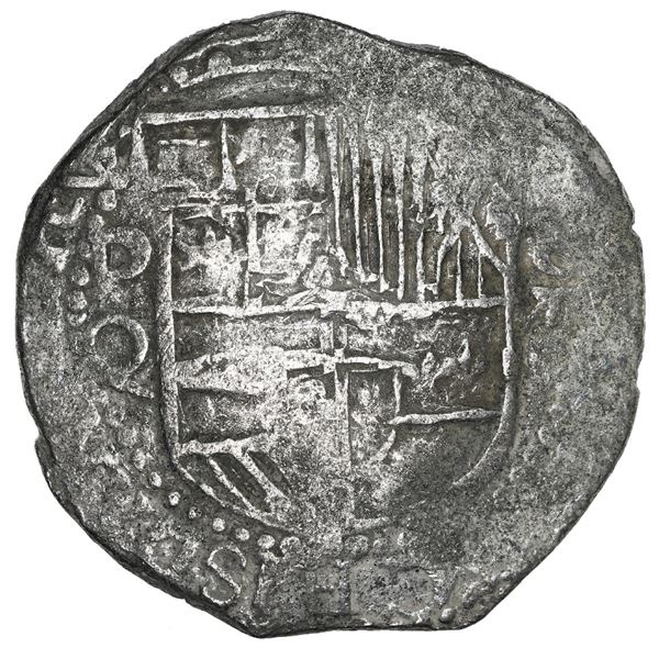 Potosi, Bolivia, cob 8 reales, Philip III, assayer Q, Grade 1 or 2 (no Grade on certificate).