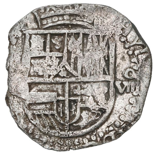 Potosi, Bolivia, cob 8 reales, 1618 (T), Grade 1.