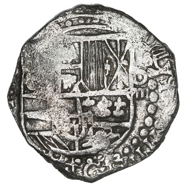 Potosi, Bolivia, cob 8 reales, 1619 T, Grade 1.