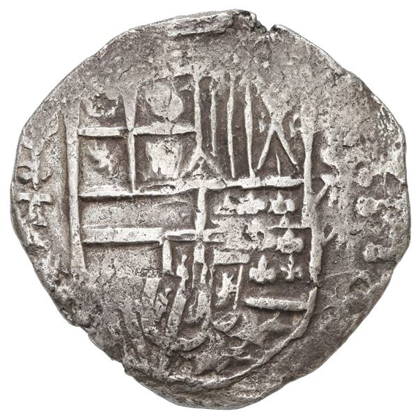 Potosi, Bolivia, cob 8 reales, 1619 T, Grade 2.