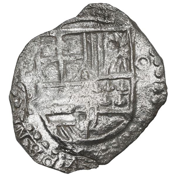 Potosi, Bolivia, cob 8 reales, 1619 T, Grade 2.
